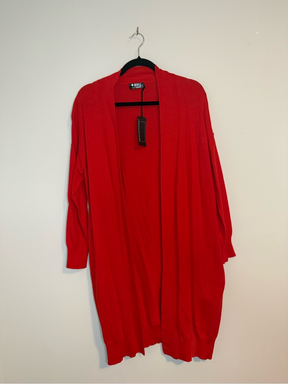 NWT Beryll Red Open-Front Women's lightweight Cardigan Sweater